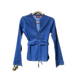Soft Denim Flare Arm Blouse - Size S